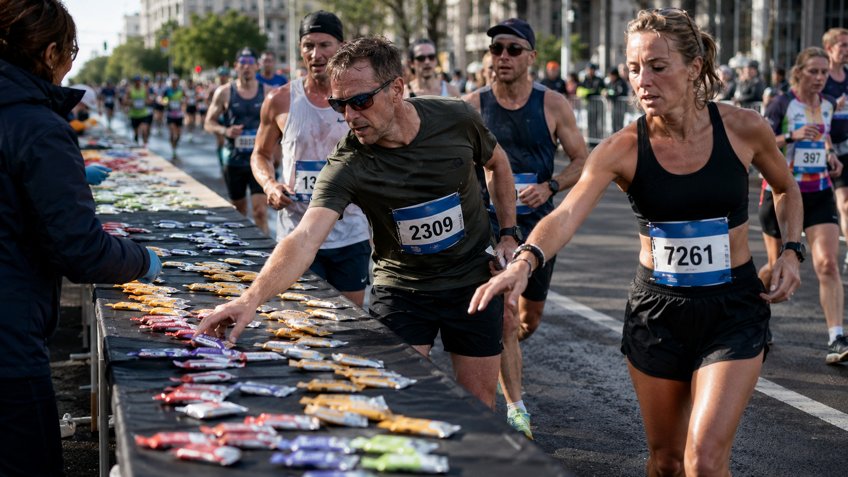 Gel de carboidrato na maratona