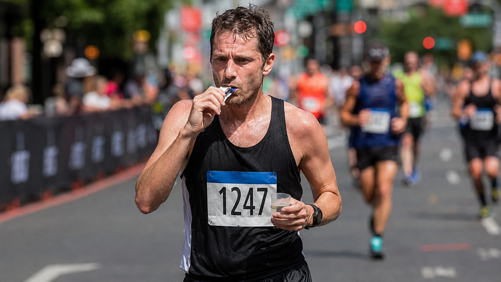 Gel de carboidrato na maratona