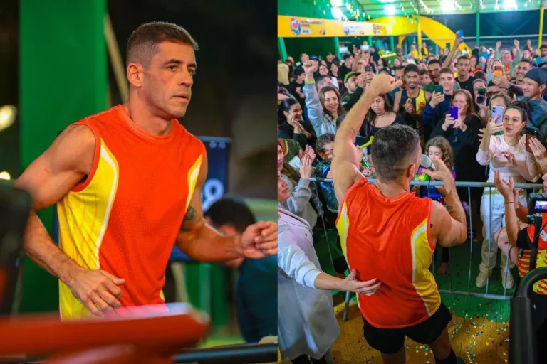 Bombeiro de Praia Grande corre 201 km em esteira durante 24 horas e bate recorde mundial